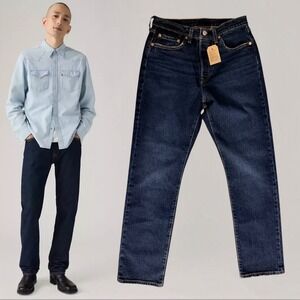 Levis 501 Original Straight Leg Jeans Dark Wash Indigo Blue W29 L30